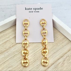 Kate Spade NY duo link linear drop earrings - new